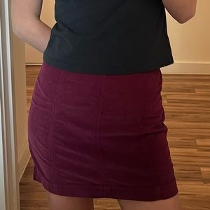 Free People corduroy maroon skirt